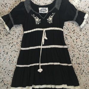 Black and white lace dress
